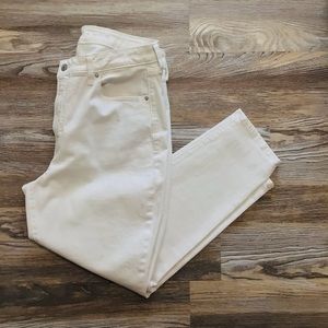 Old Navy OG Straight High Rise White Calla Lily Jeans 16
